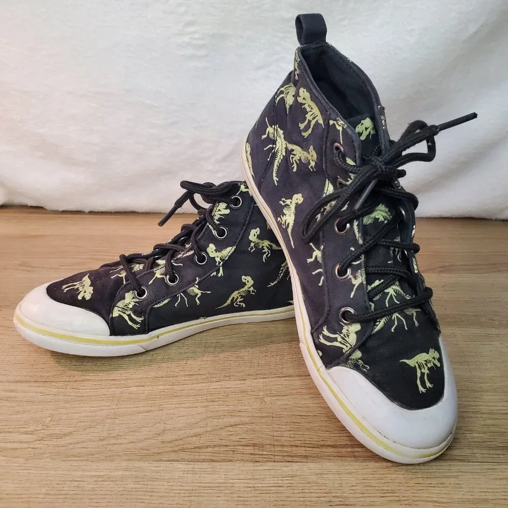 Gymboree Dinosaur Kids Glow In The Dark Shoes High Top Sneakers